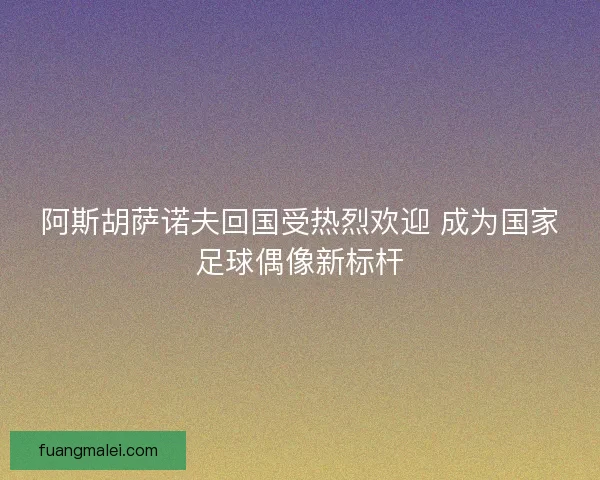 阿斯胡萨诺夫回国受热烈欢迎 成为国家足球偶像新标杆